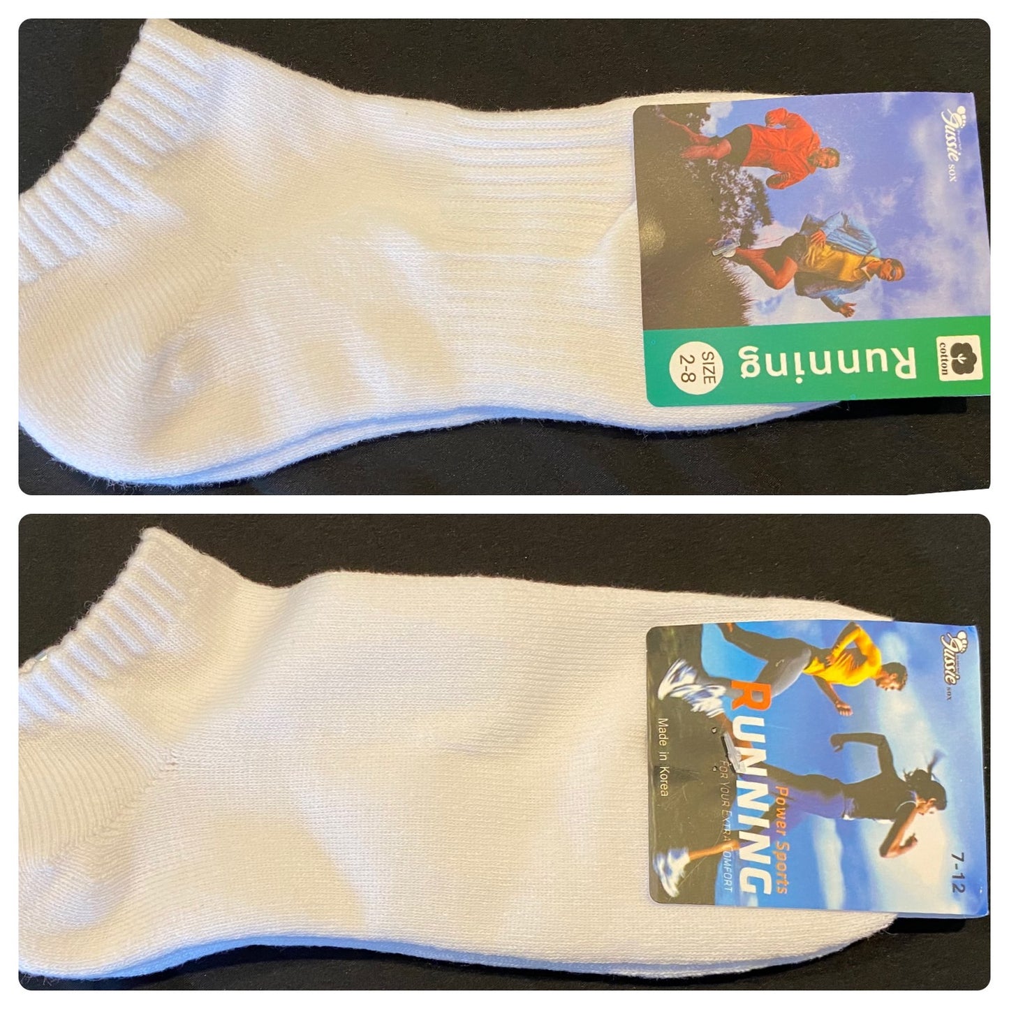 Plain white cotton cushioned socks