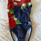 Milano Navy with Roses and Daisy detail