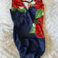 Milano Navy with Roses and Daisy detail