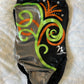Milano Black and Silver with lime and orange spiral detail