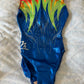 Milano Royal Blue with multi-colour detail and diamantes