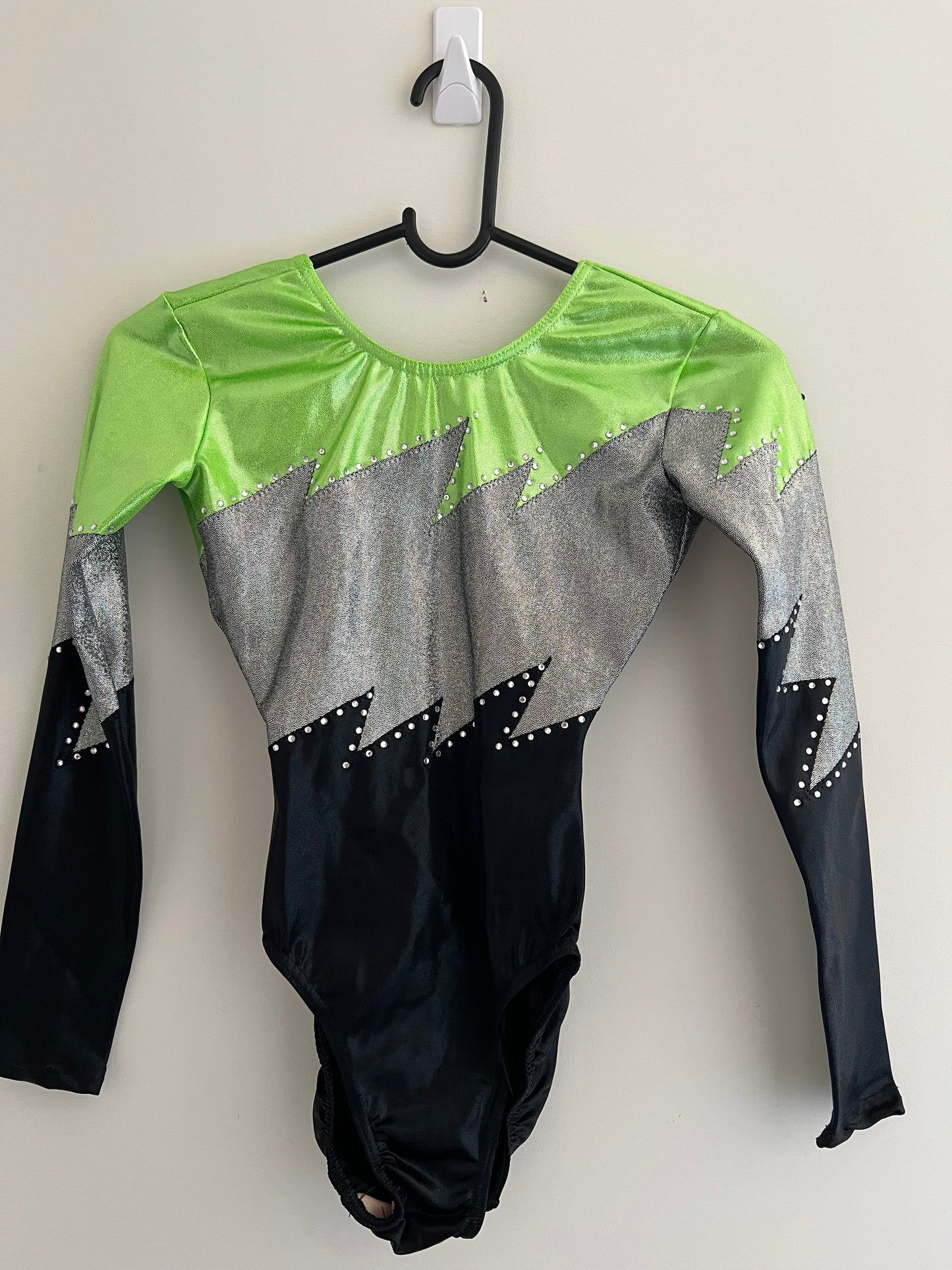 Milano long sleeve black silver and lime