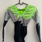 Milano long sleeve black silver and lime