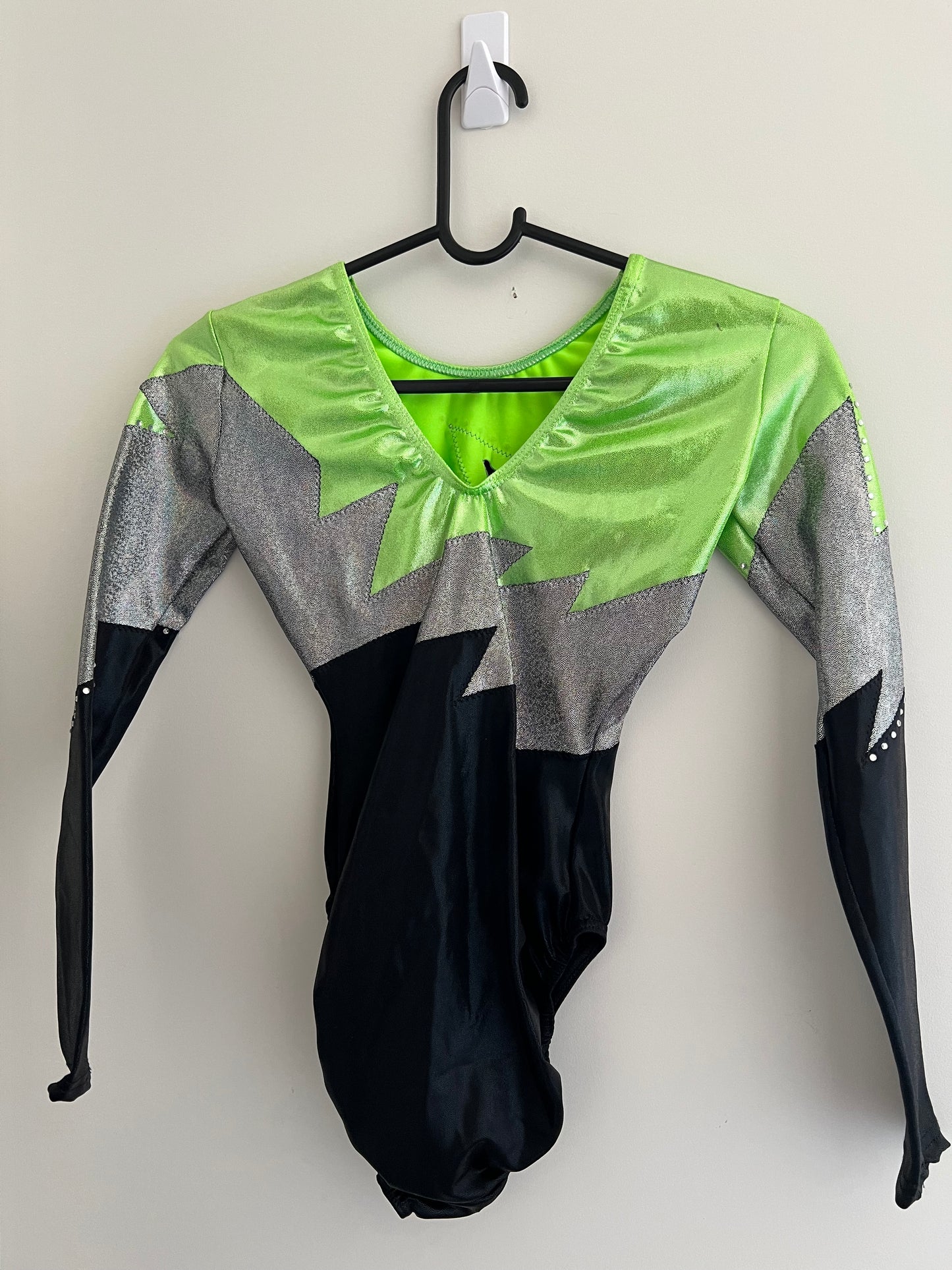 Milano long sleeve black silver and lime