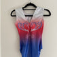 Milano Blue, pink, red and white ombre with detail