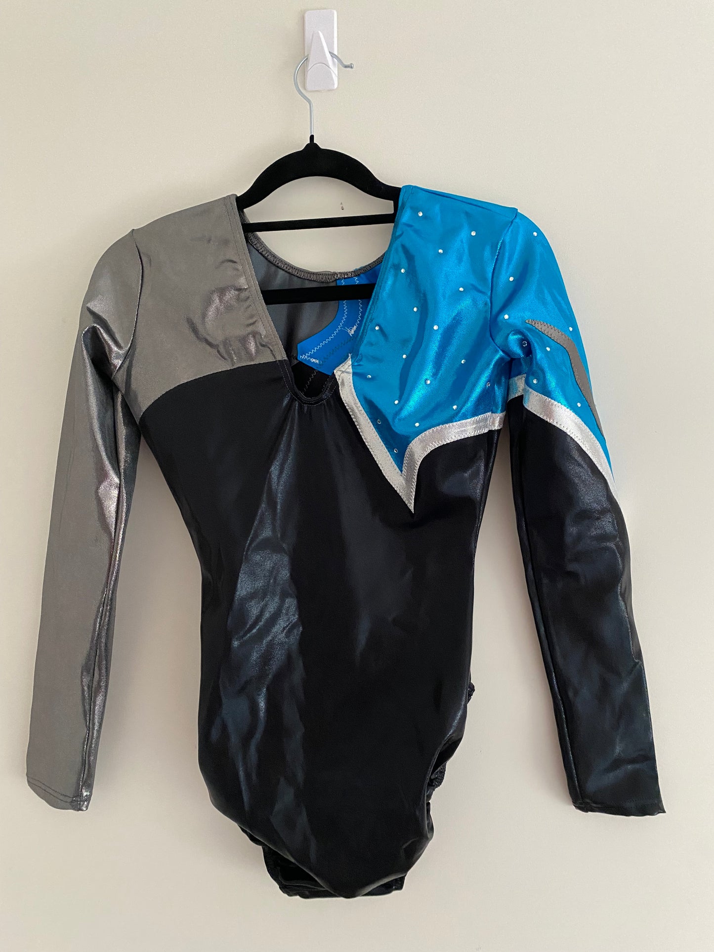 Milano Grey, Black and Teal Long sleeve with diamantes